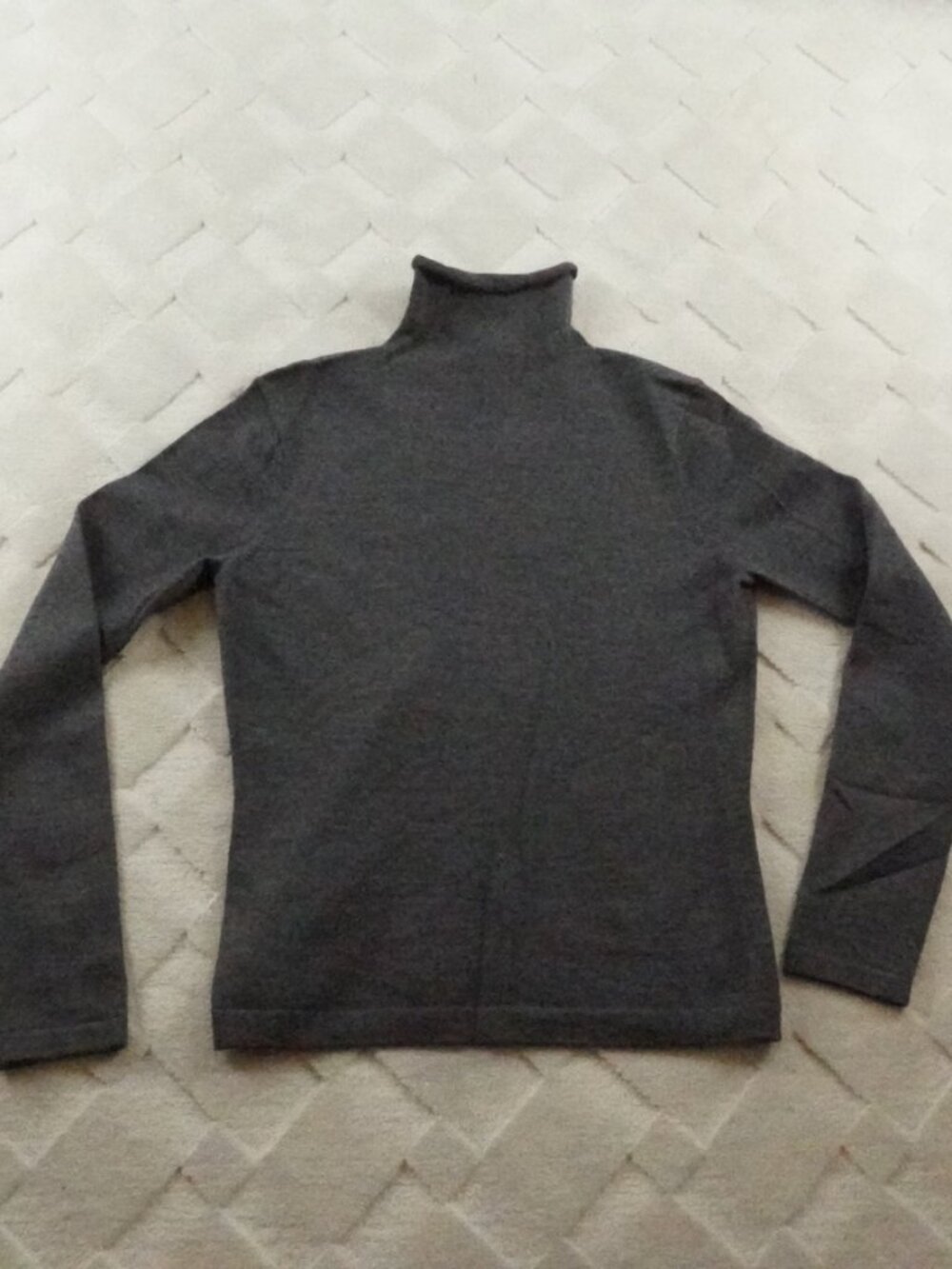 346 Brooks Brothers Turtleneck Sweater Mens Small Gray Merino Wool Blend